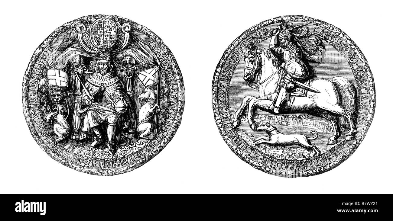 Siegel von König Charles i. von England Stockfoto