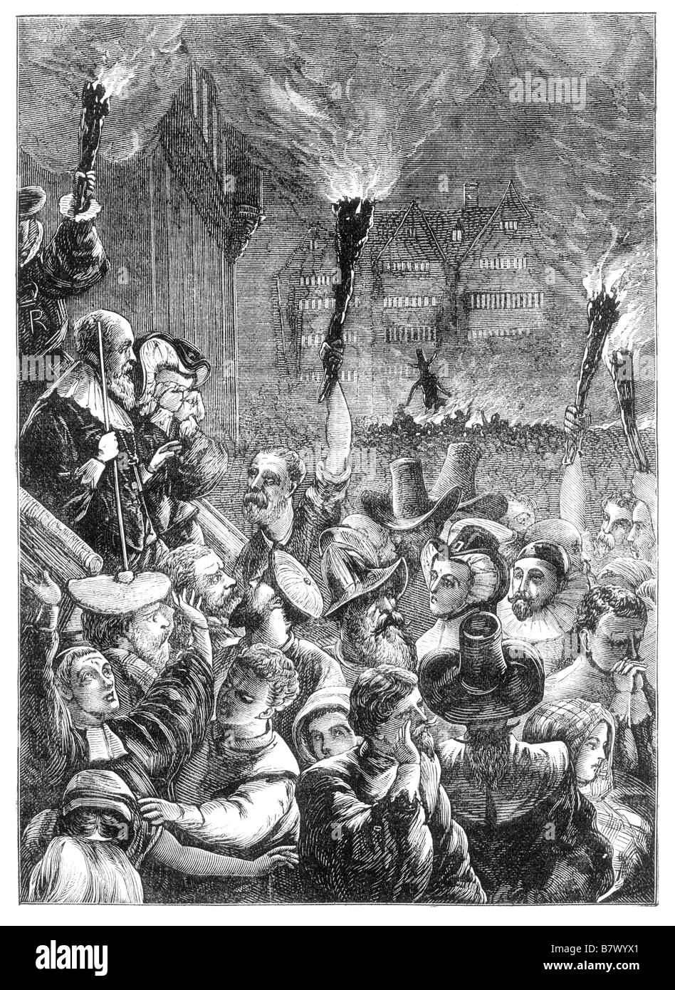 Feiert den 5. November Guy Fawkes oder Bonfire Night im Jahre 1611 während der Herrschaft von König James ich Stockfoto