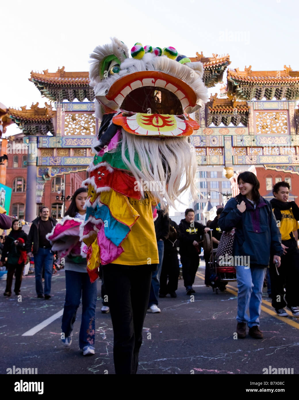 Chinese New Year Löwentanz Stockfoto