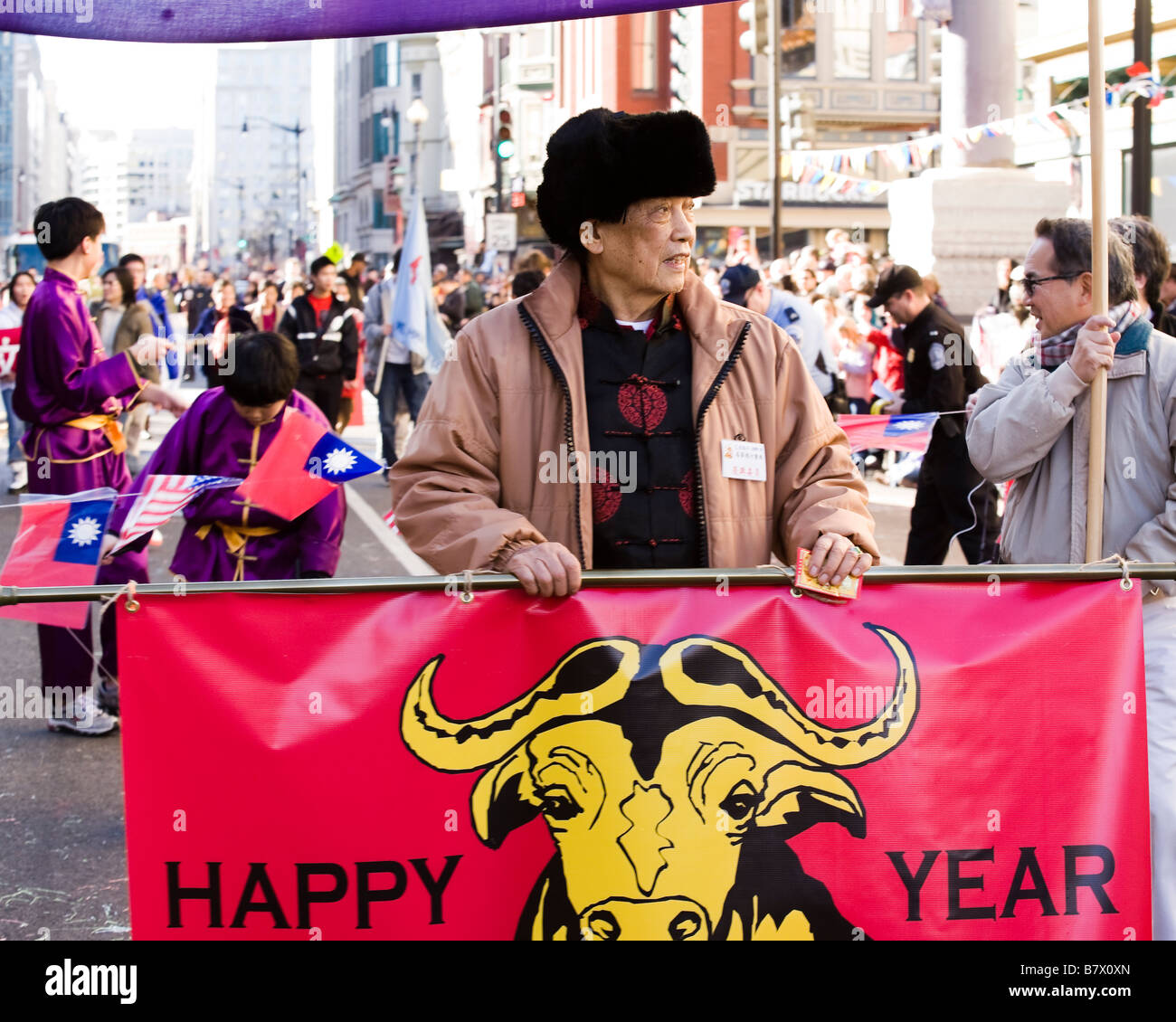 Chinese New Year Parade Teilnehmer Stockfoto