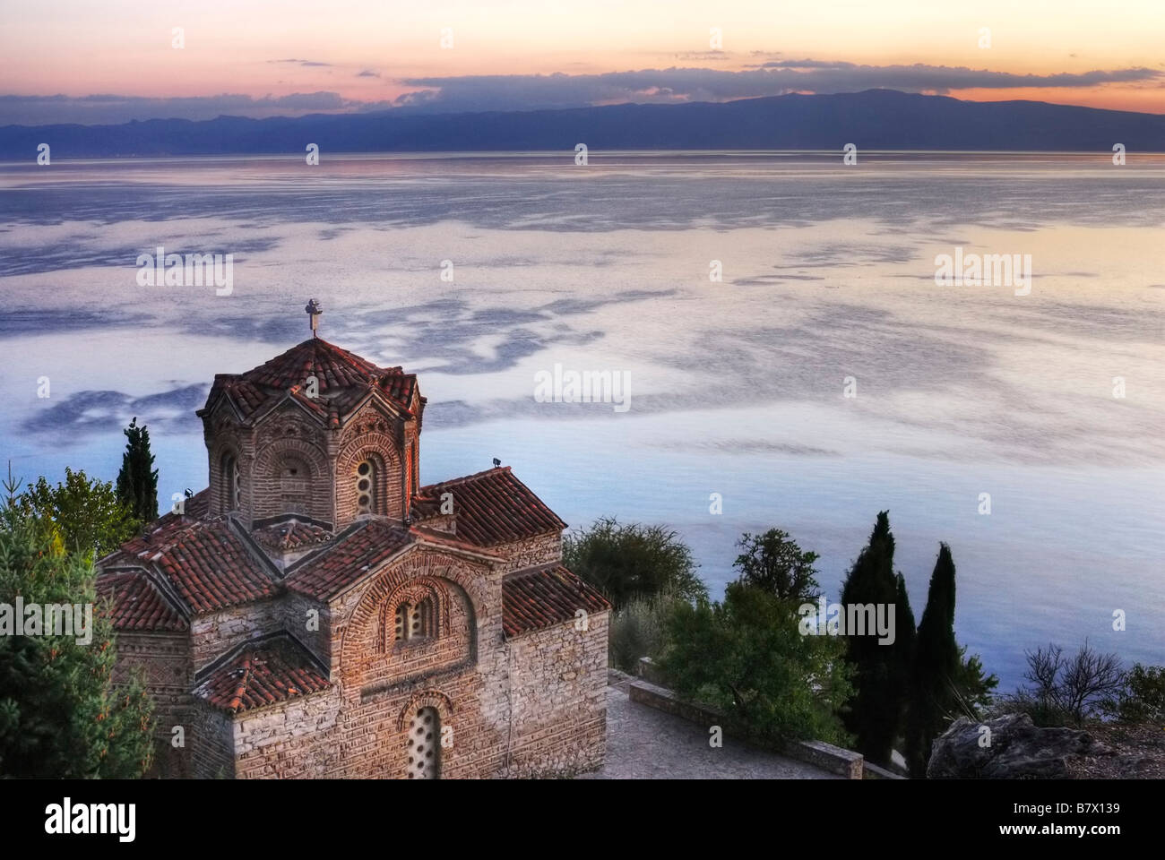 Kirche von St. John Kaneo Ohrid Mazedonien Stockfoto