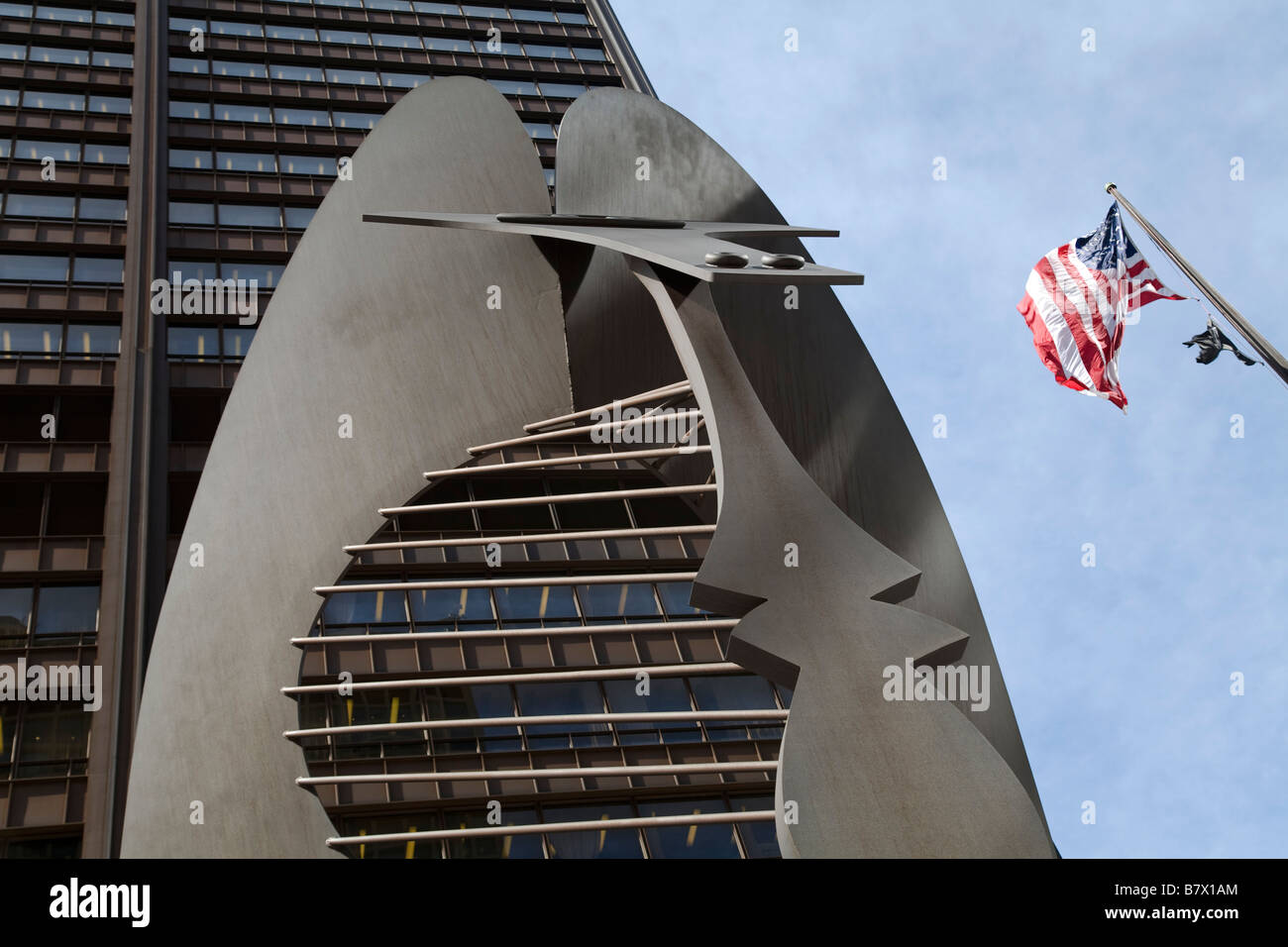 ILLINOIS-Chicago Untitled Picasso-Skulptur in Daley Plaza ikonischen Kunst im öffentlichen Raum Stockfoto