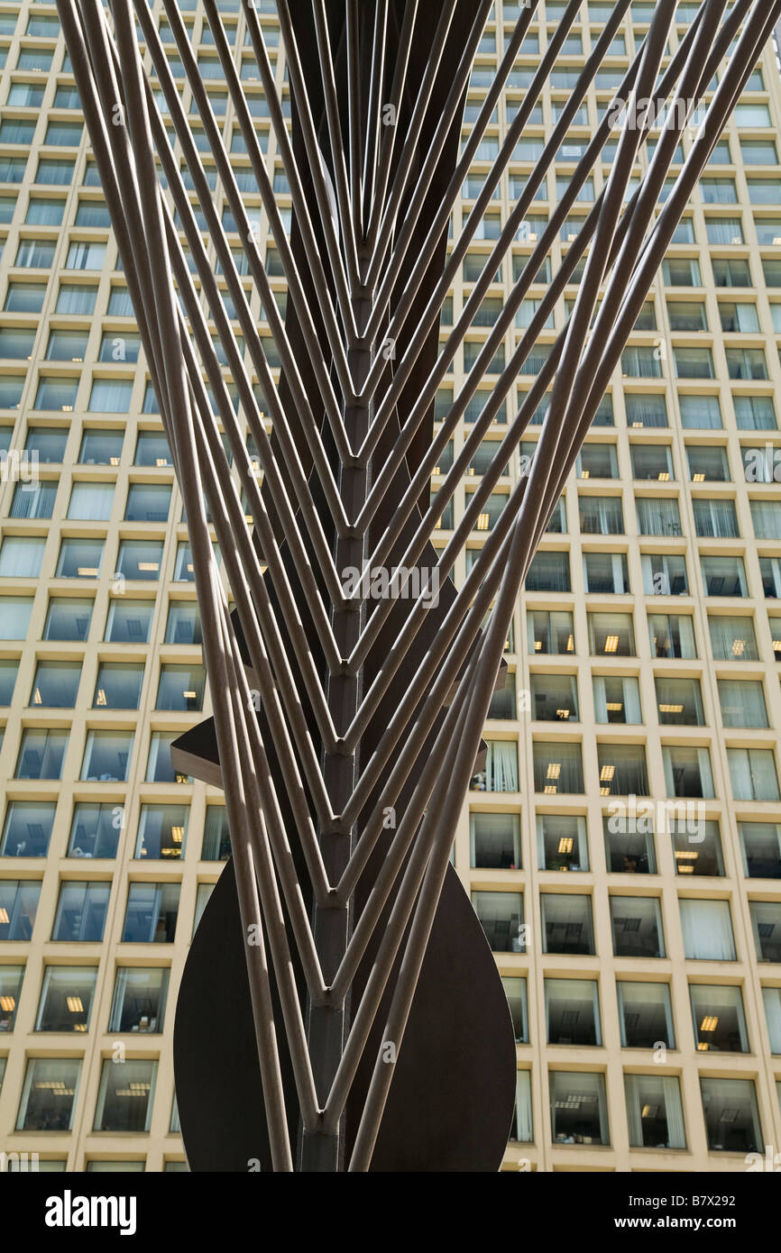 ILLINOIS-Chicago-Detail ohne Titel Picasso-Skulptur in Daley Plaza ikonischen Kunst im öffentlichen Raum aus betrachtet unter Stockfoto