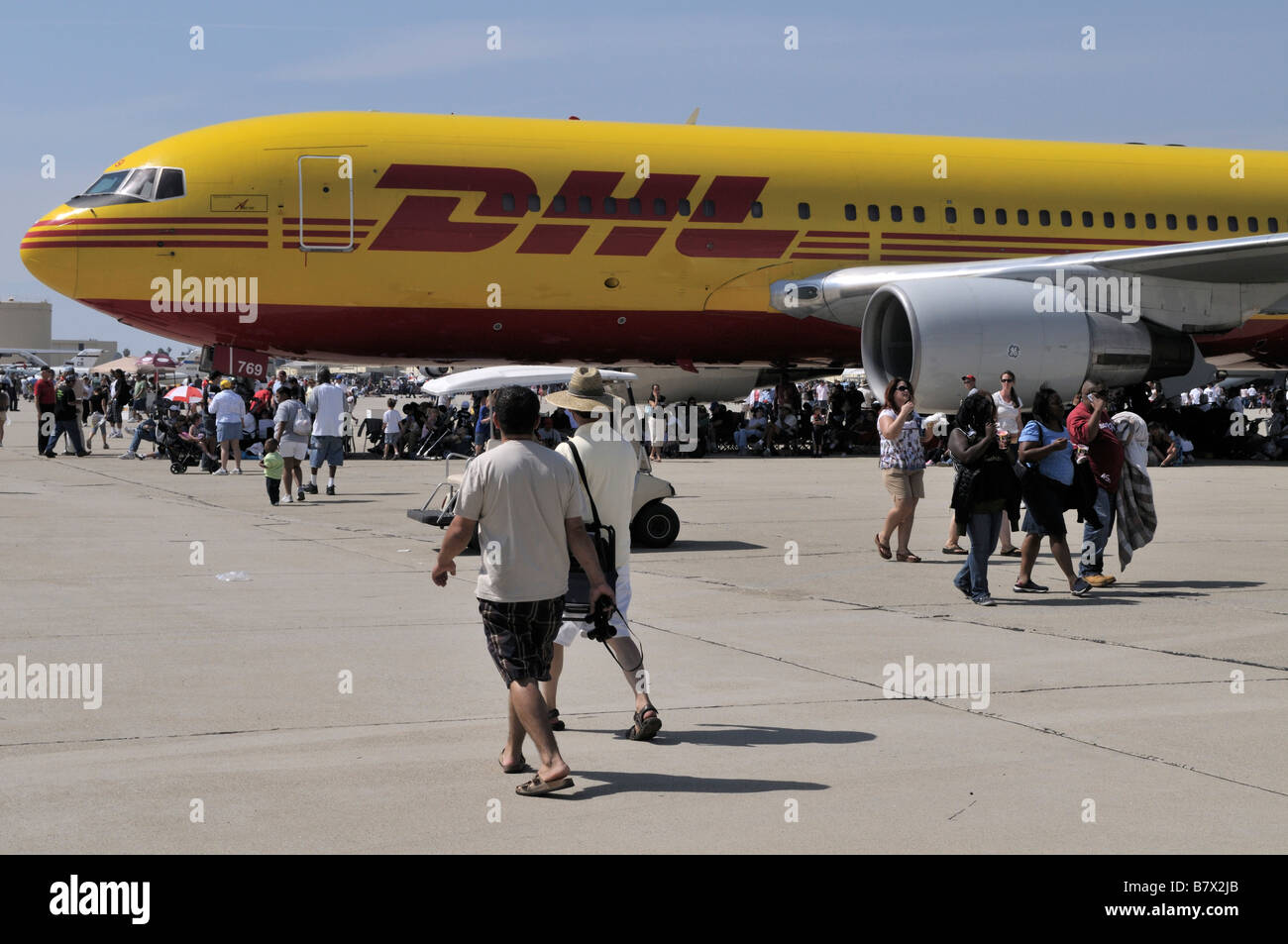 Front-End einer DHL Boeing 767 Stockfoto