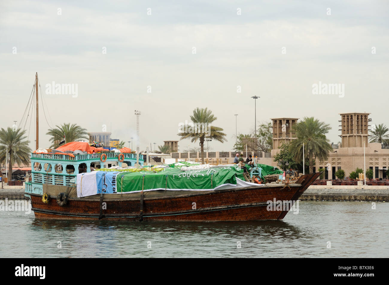 Dhau am Dubai Creek, Vereinigte Arabische Emirate Stockfoto