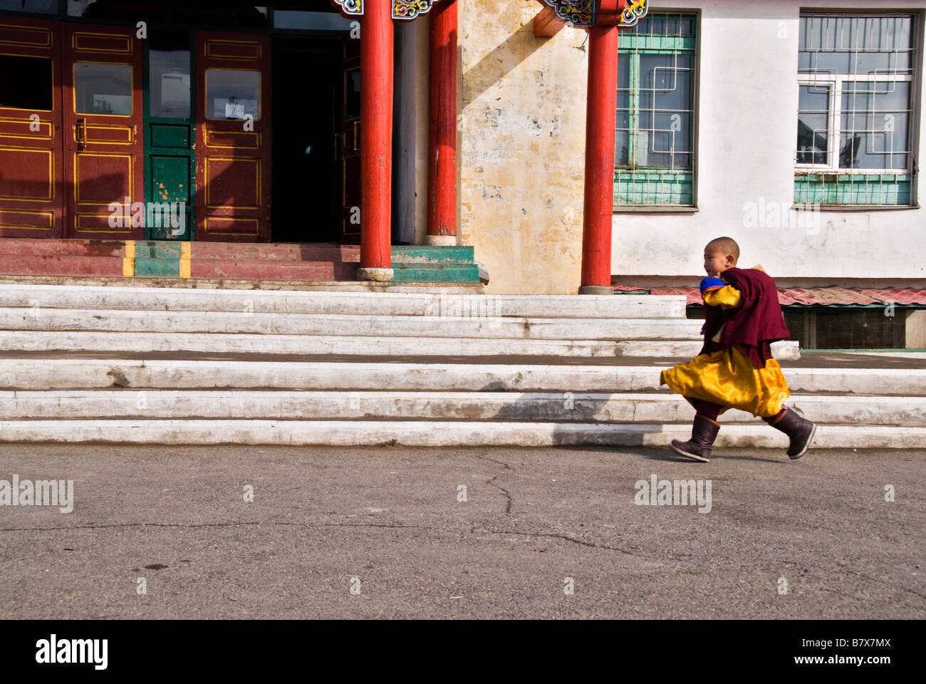 Buddhistische Schüler im Gandantegchinlen Khiid Kloster Ulaan Bataar Mongolei Stockfoto
