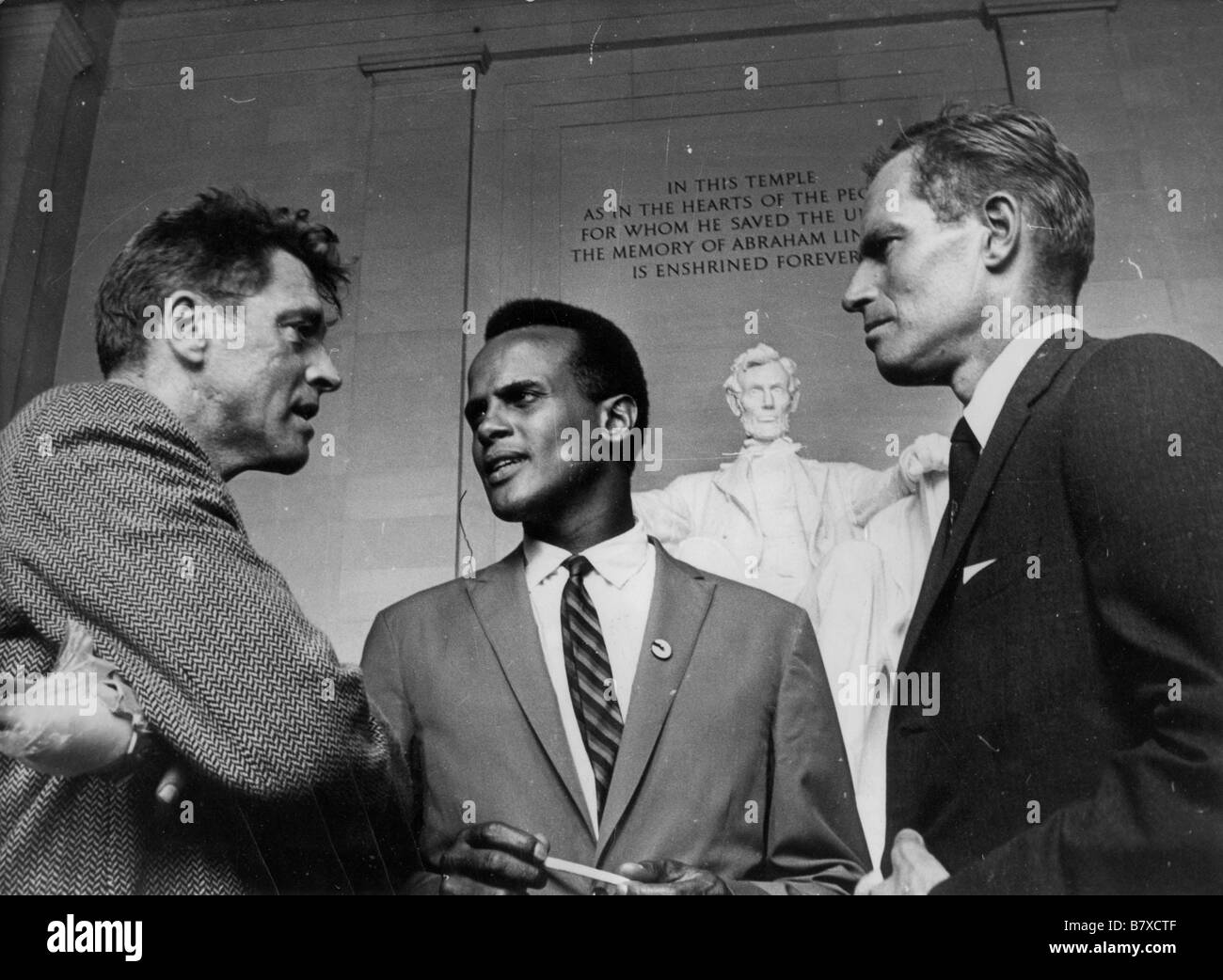 Burt Lancaster Burt Lancaster Burt Lancaster, Charlton Heston, Sydney Poitier Marche pour les droits civiques 1963 Stockfoto