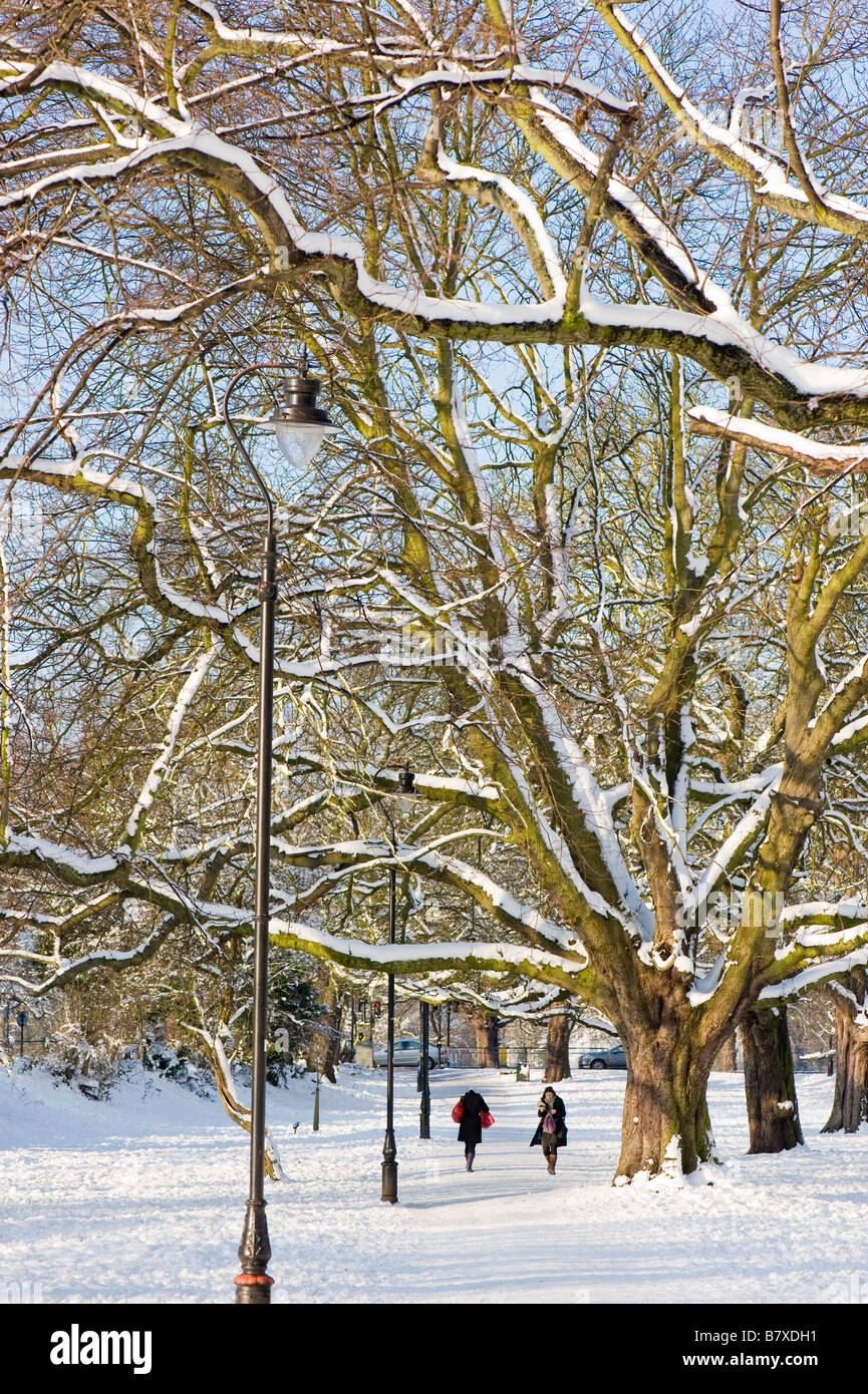 Die gemeinsame bedeckt Schnee W5 London Vereinigtes Königreich Stockfoto