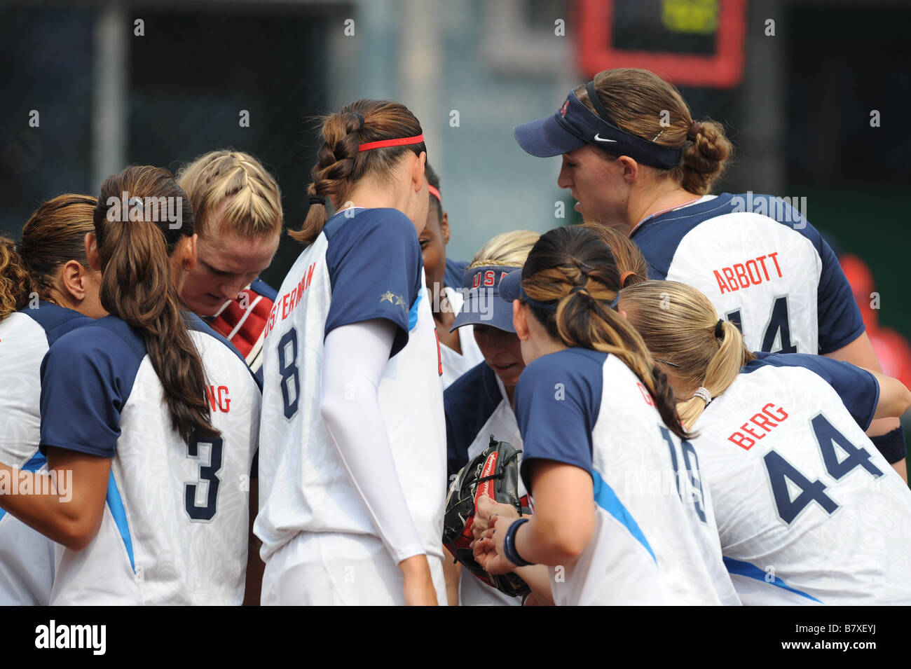 USA-Team Group USA 20. August 2008 Softball Durng der Beijing 2008 Olympischen Sommerspiele zwischen Japan 1 4 USA bei Fengtai Sports Center Softball Feld Peking China Photo von Masakazu Watanabe AFLO SPORT 0005 Stockfoto