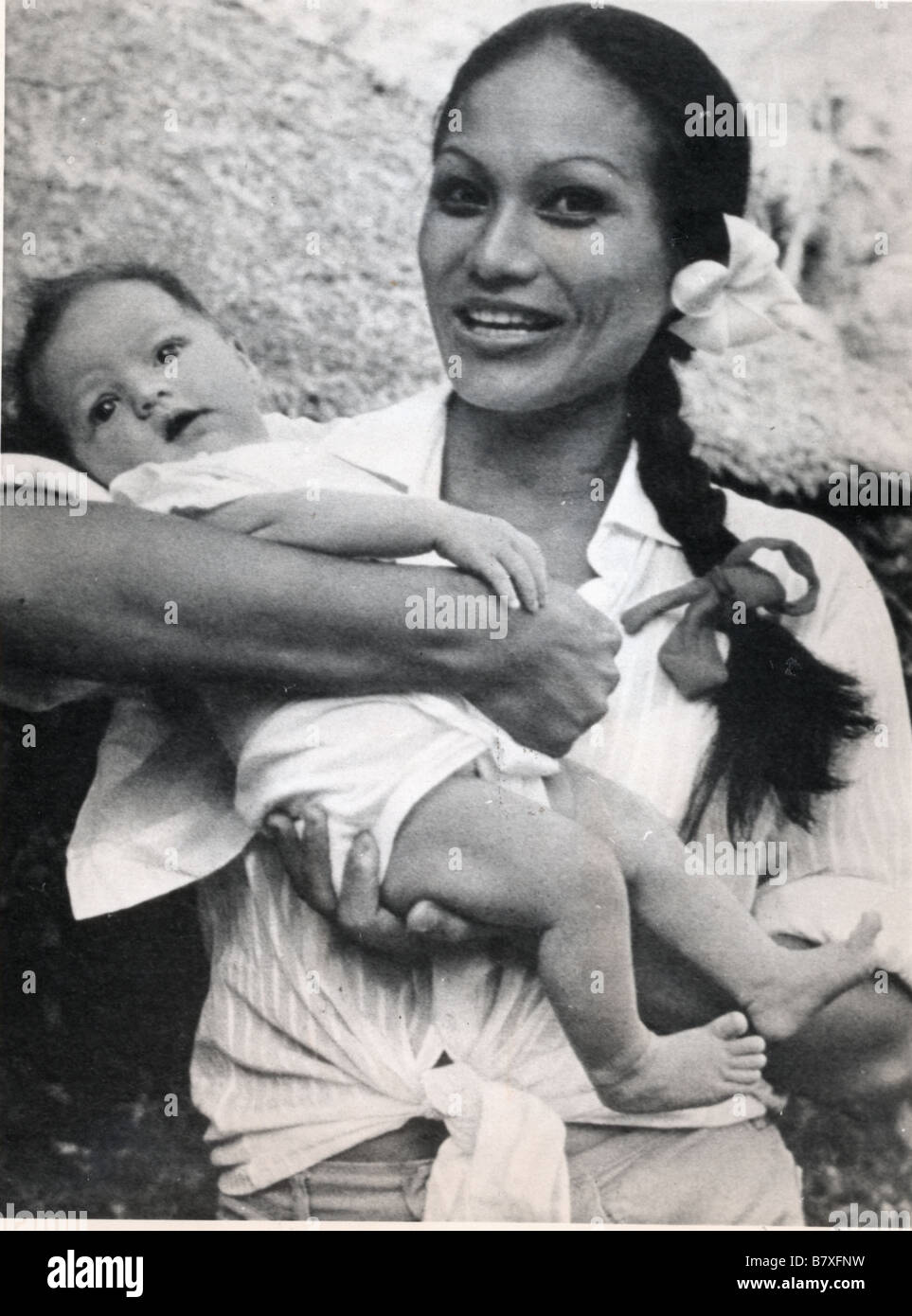 Tarita et Sohn Teihotu deuxième enfant'' de Marlon Brando Stockfoto