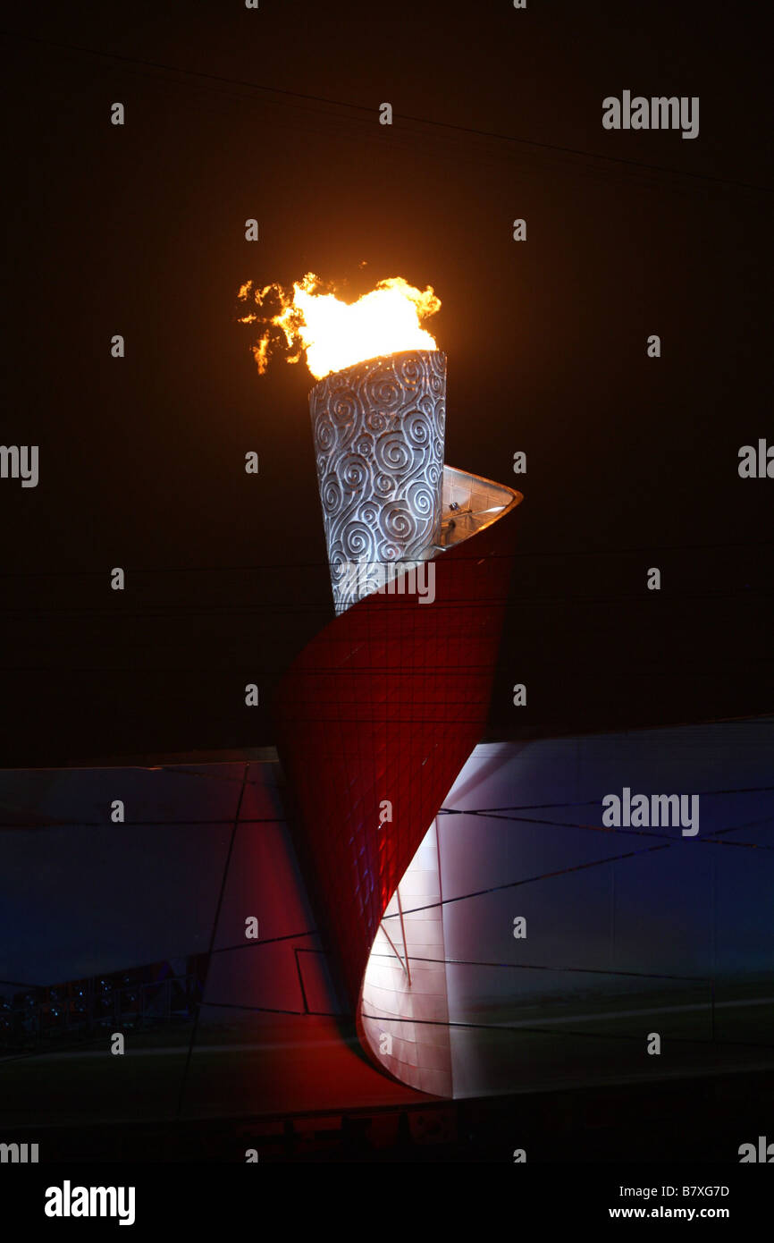 Olympische Flamme 24. August 2008 Abschlussfeier, Abschlussfeier für die Olympischen Spiele 2008 im National Stadium in Beijing China Foto von Koji Aoki AFLO SPORT 0008 Stockfoto