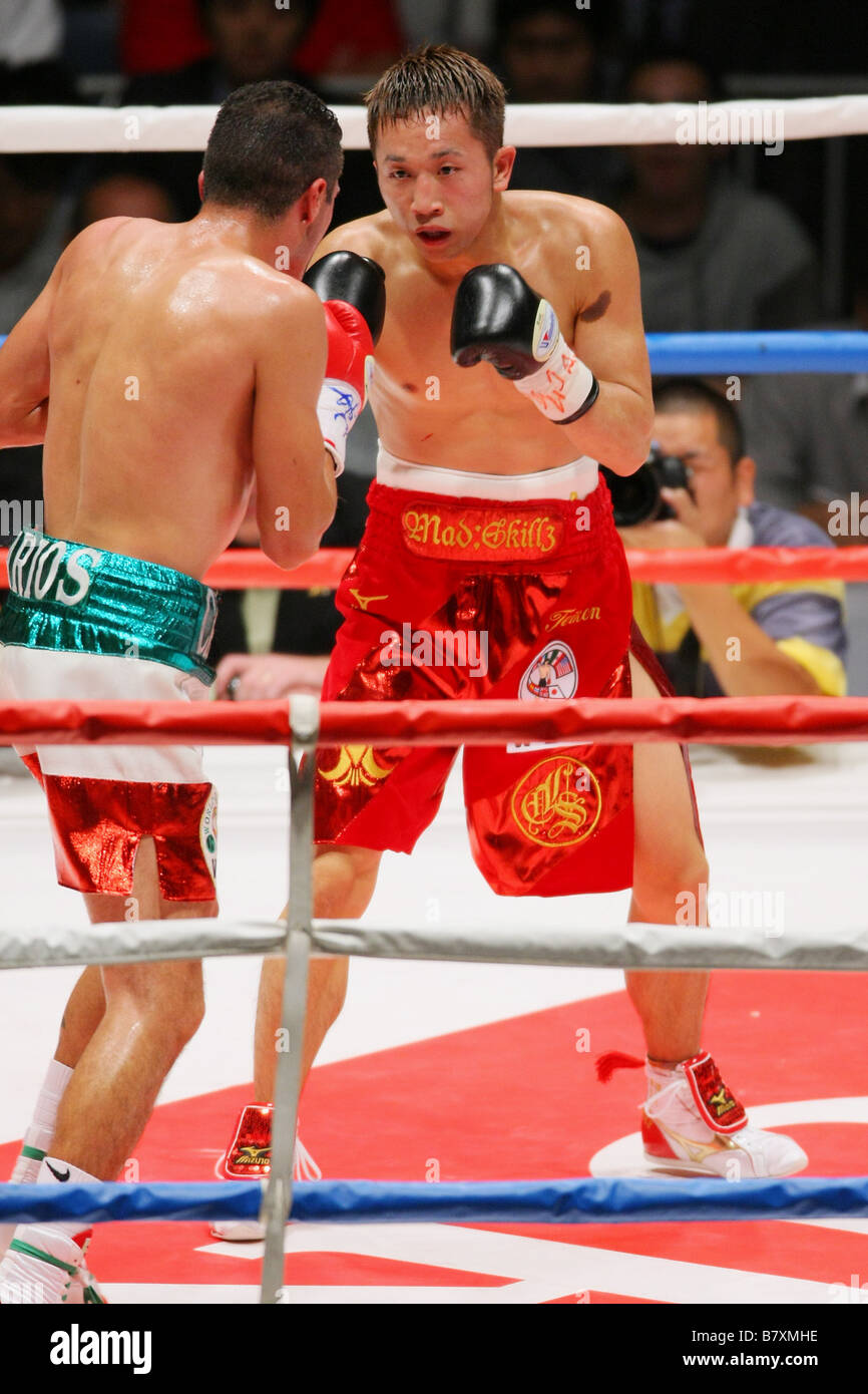 Takahiro Aoh 16. Oktober 2008 Boxing World Boxing Council WBC Feder Gewicht Titelkampf am Yoyogi 1. Gymnasium in Tokyo Japan Foto von Yusuke Nakanishi AFLO SPORT 1090 Stockfoto