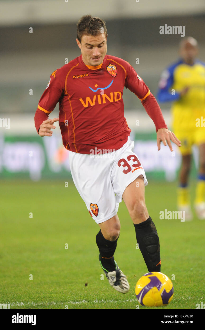 Matteo Brighi Roma 6. Dezember 2008 Fußball Italien Serie A Spiel zwischen Chievo Verona und AS Roma im Stadion Bentegodi in Stockfoto