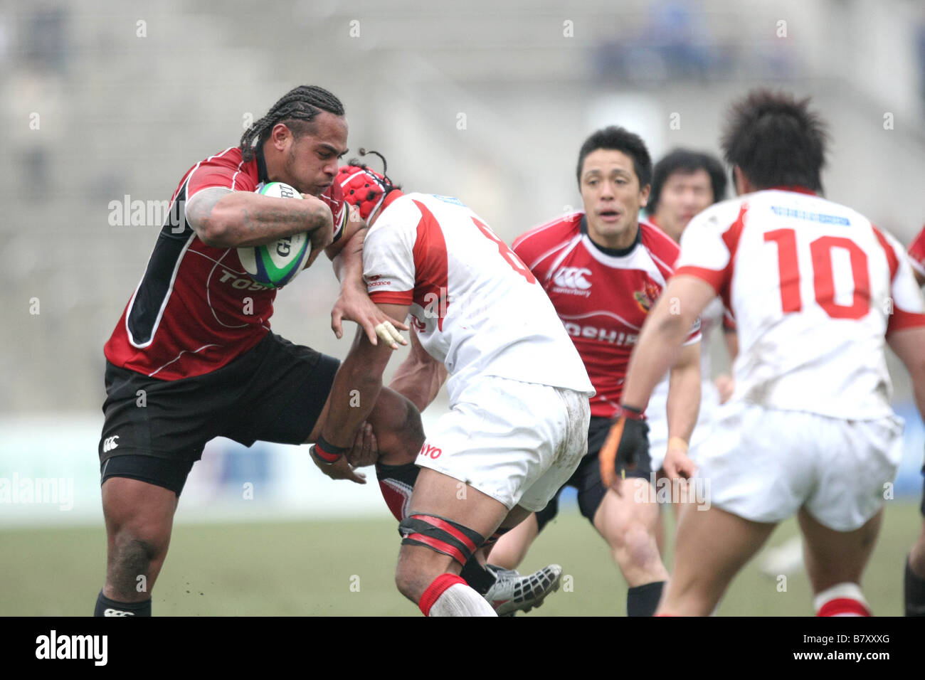 Christian Loamanu TOSHIBA 18. Januar 2009 Rugby Japan Rugby Top League 2008 2009 13ten Sec-match zwischen TOSHIBA Brave Lupus 62 13 SANYO Electric wilde Ritter Chichibunomiya Rugby Stadion Tokyo Japan Foto von Akihiro Sugimoto AFLO SPORT 1080 Stockfoto