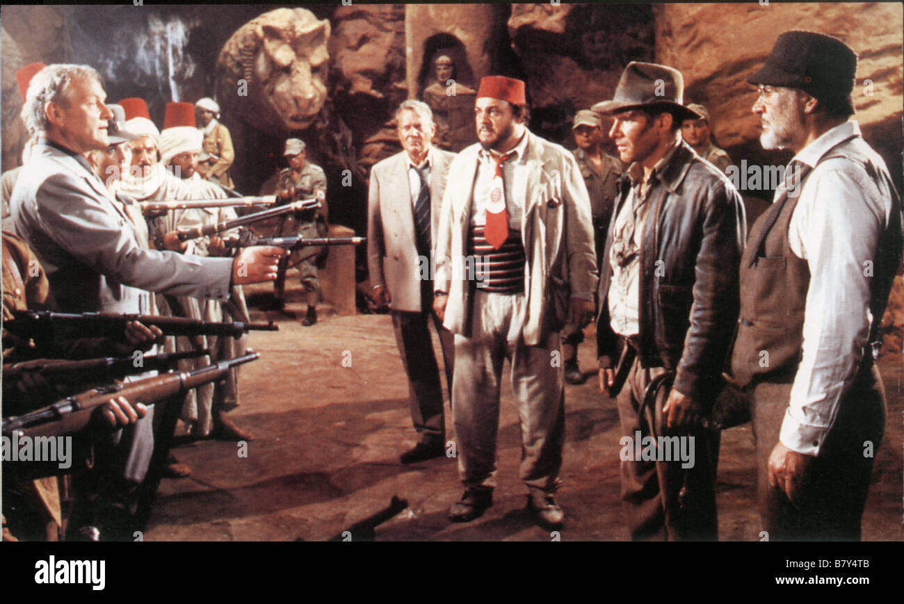 Indiana Jones und der Letzte Kreuzzug Jahr: 1989 Harrison Ford, John Rhys-Davies, Sean Connery, Denholm Elliott, Regie: Steven Spielberg. Stockfoto