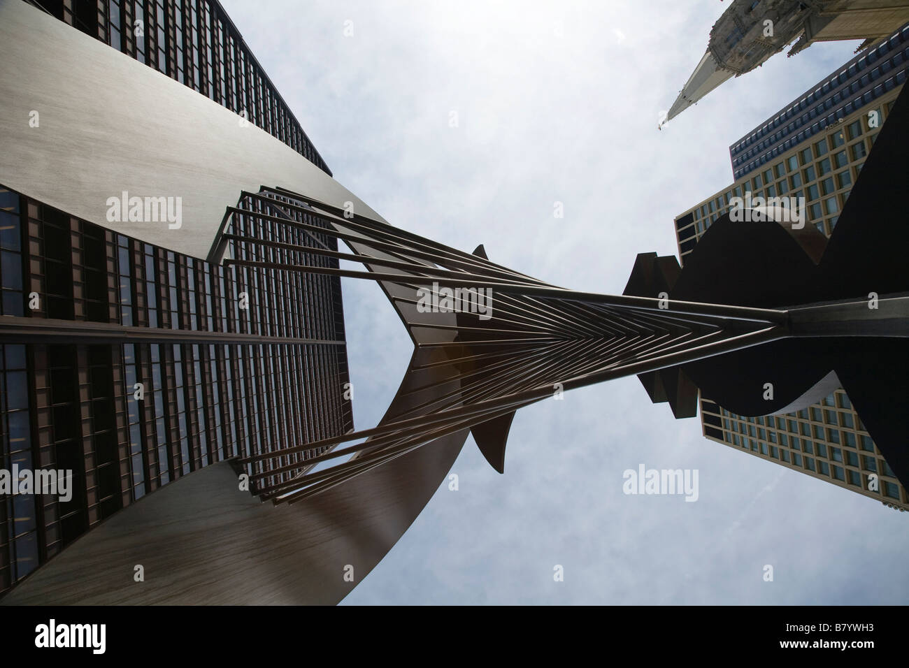 ILLINOIS-Chicago Untitled Picasso-Skulptur in Daley Plaza ikonischen Kunst im öffentlichen Raum aus betrachtet unter Stockfoto