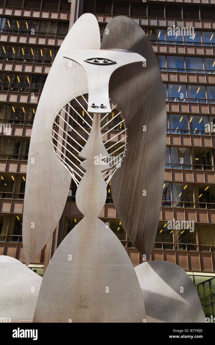 ILLINOIS-Chicago Untitled Picasso-Skulptur in Daley Plaza ikonischen Kunst im öffentlichen Raum Stockfoto