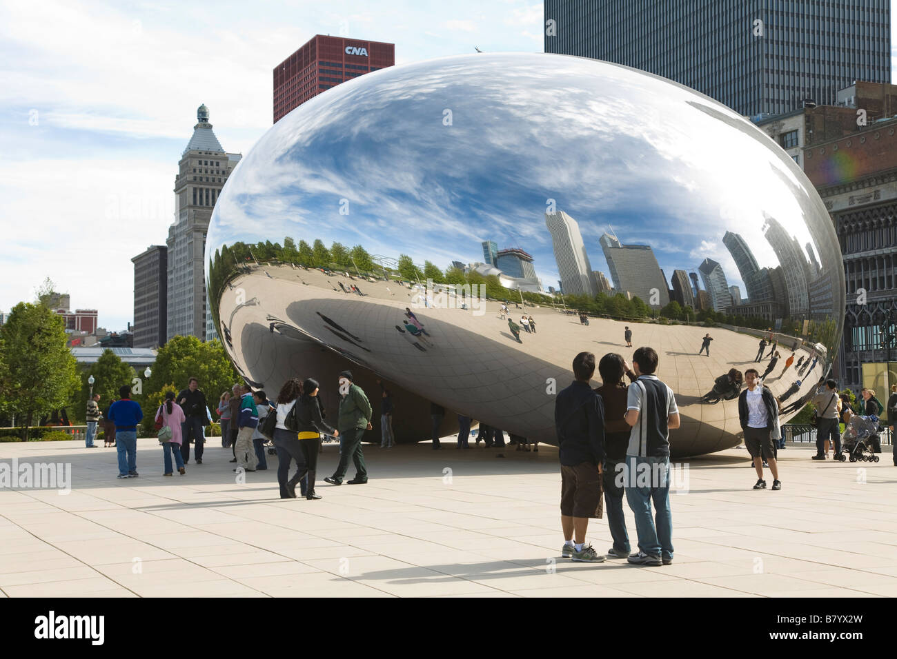 ILLINOIS-Chicago Cloud Gate Skulptur im Millennium Park, bekannt als The Bean Stockfoto