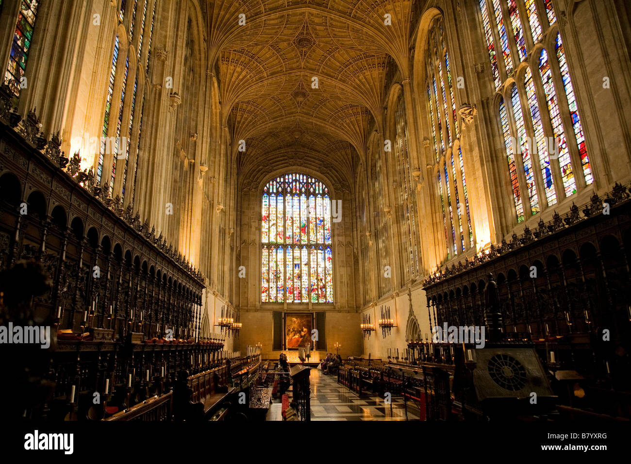 King's College Chapel Cambridge Interior, University of Cambridge, England. Stockfoto