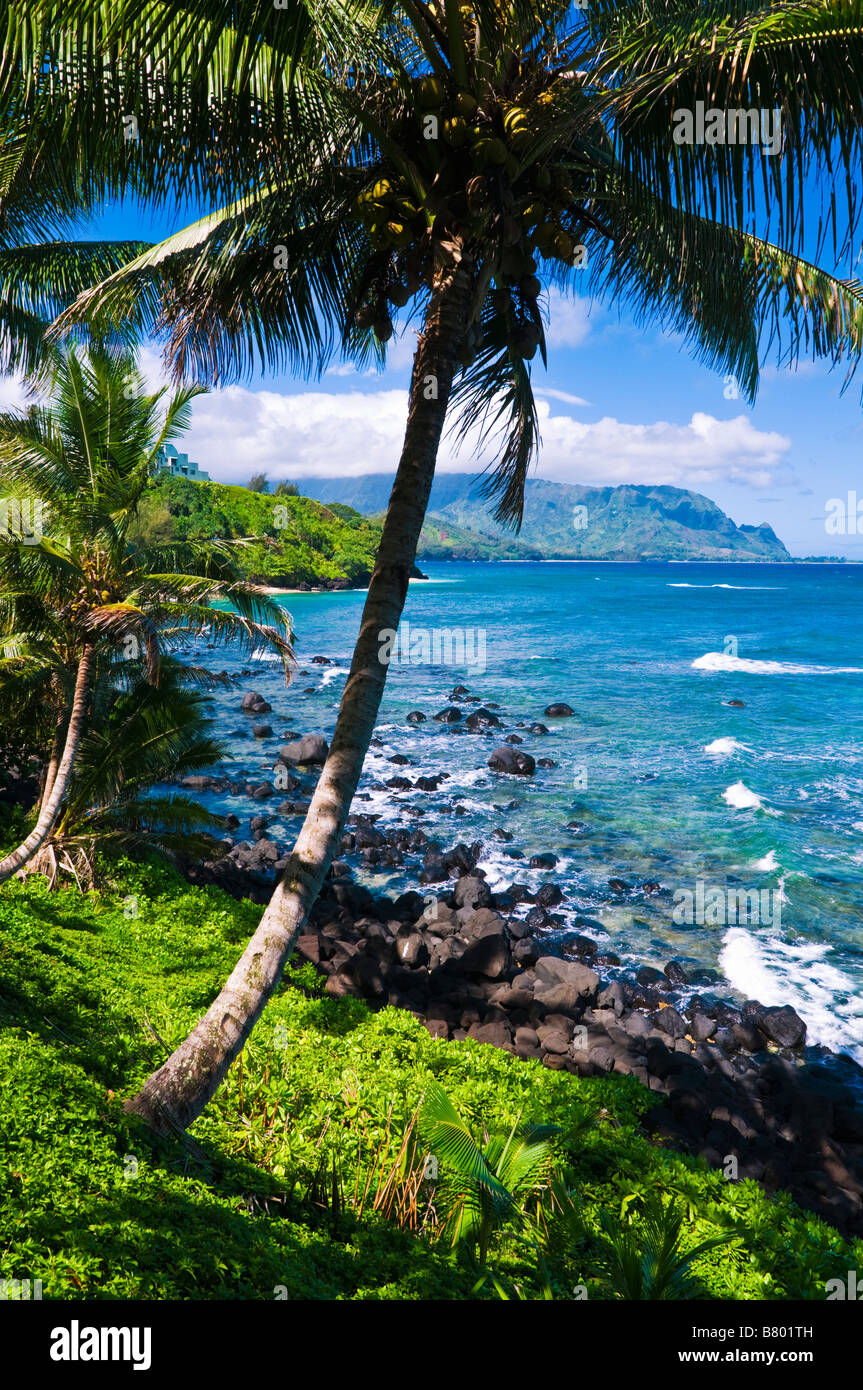 Hideaways Strand und die Na Pali Küste Insel Kauai Hawaii Stockfoto