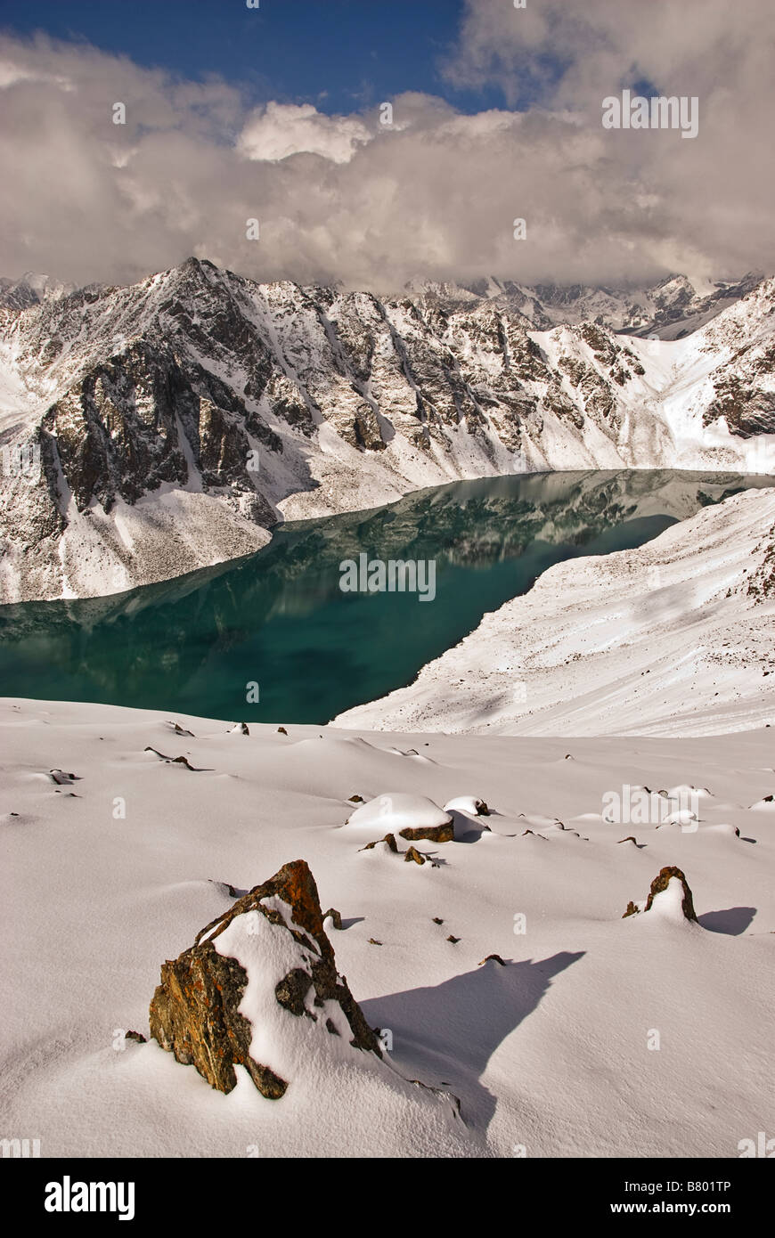 Landschaft von Ala Kol See Karakol Tal Kirgisistan Stockfoto