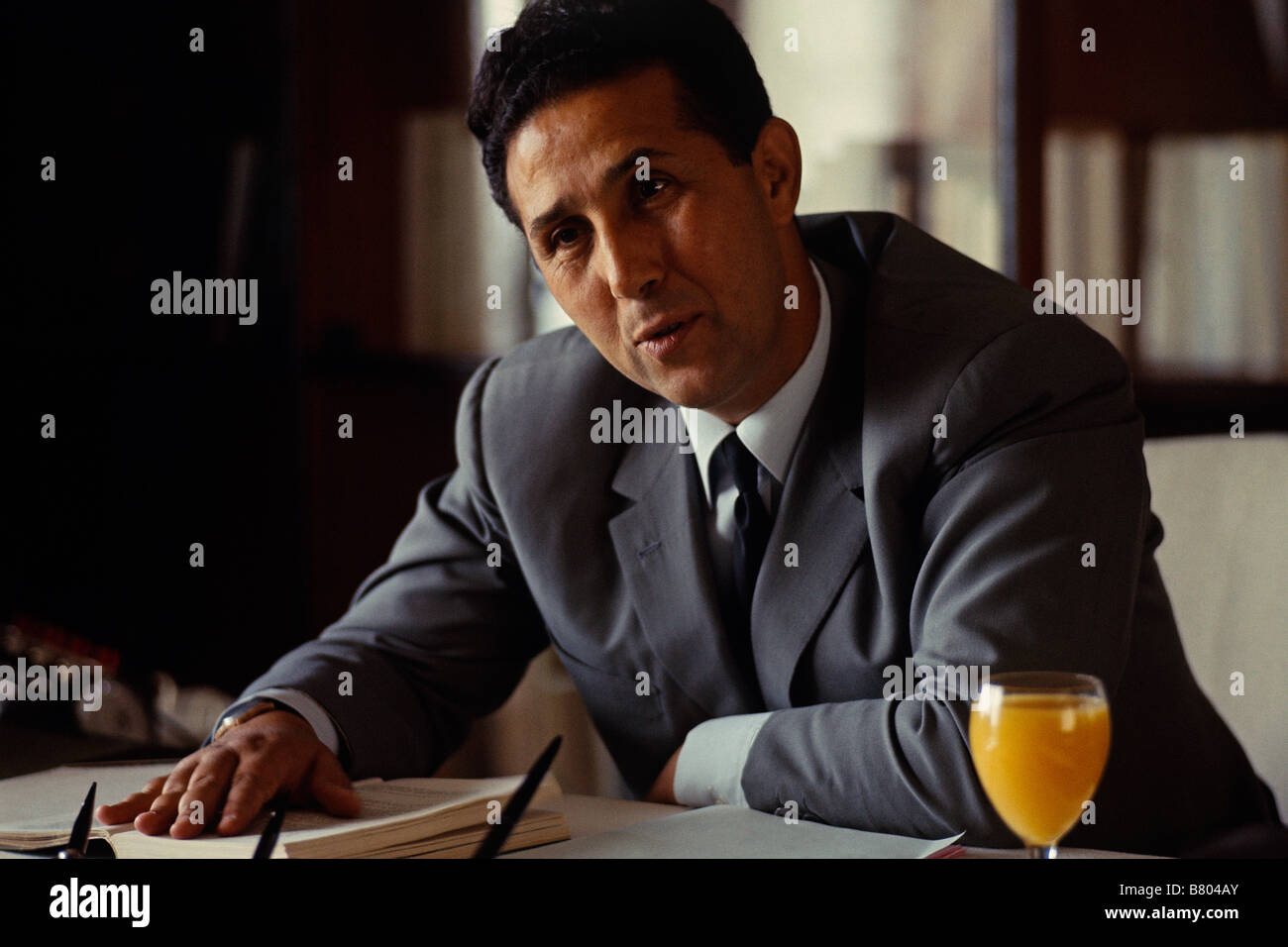 Historisches Foto von Ahmed Ben Bella ex-Präsident von Algerien, 18. Juni 1965 am Vorabend des Boumedienne Coup D' Etat gegen ihn. Stockfoto