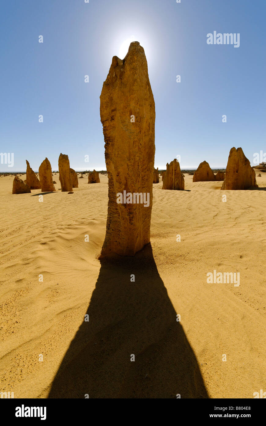 Die Pinnacles Nambung National Park Western Australia-Kalkstein-Formationen Stockfoto