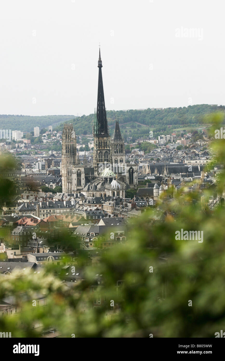 Luftaufnahme von Rouen Frankreich Stockfoto