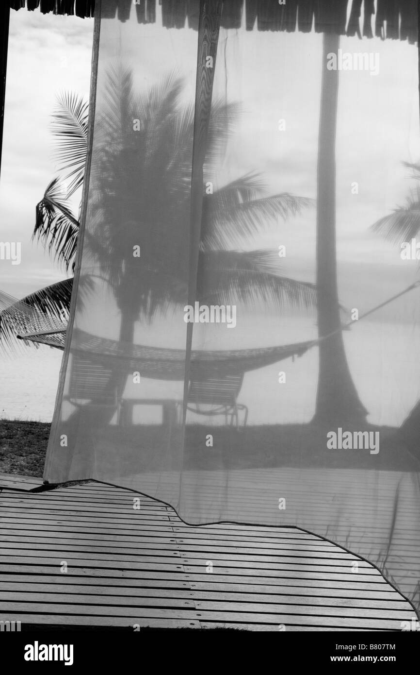 Wind, der einem Strecken im polynesischen Insel streicheln Stockfoto