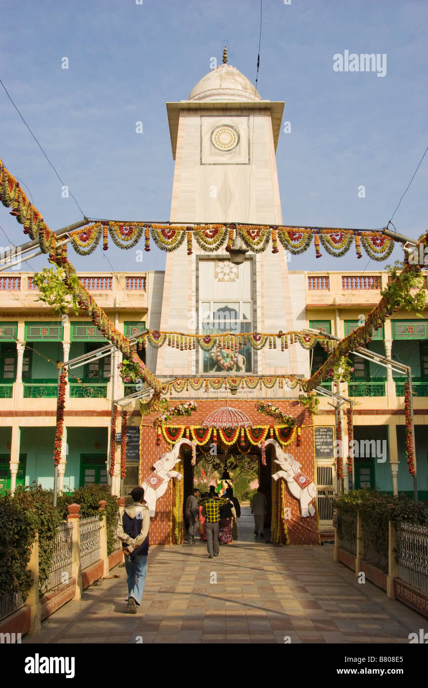 Innenhof bei Rani Sati Tempel Jhunjhunu Rajasthan Indien Stockfoto