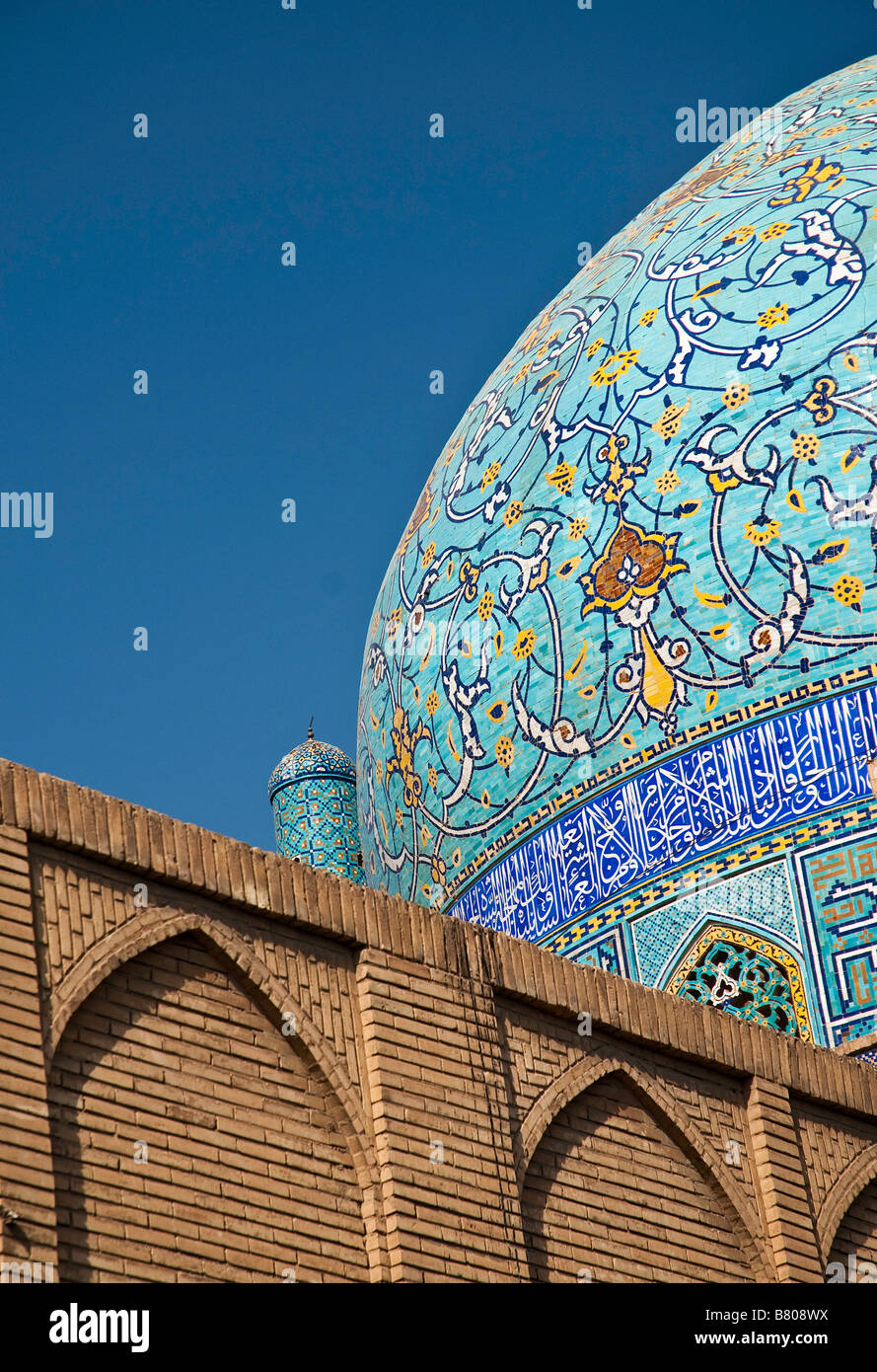 Detail der Moschee Kuppel Keramik Esfahan iran Stockfoto
