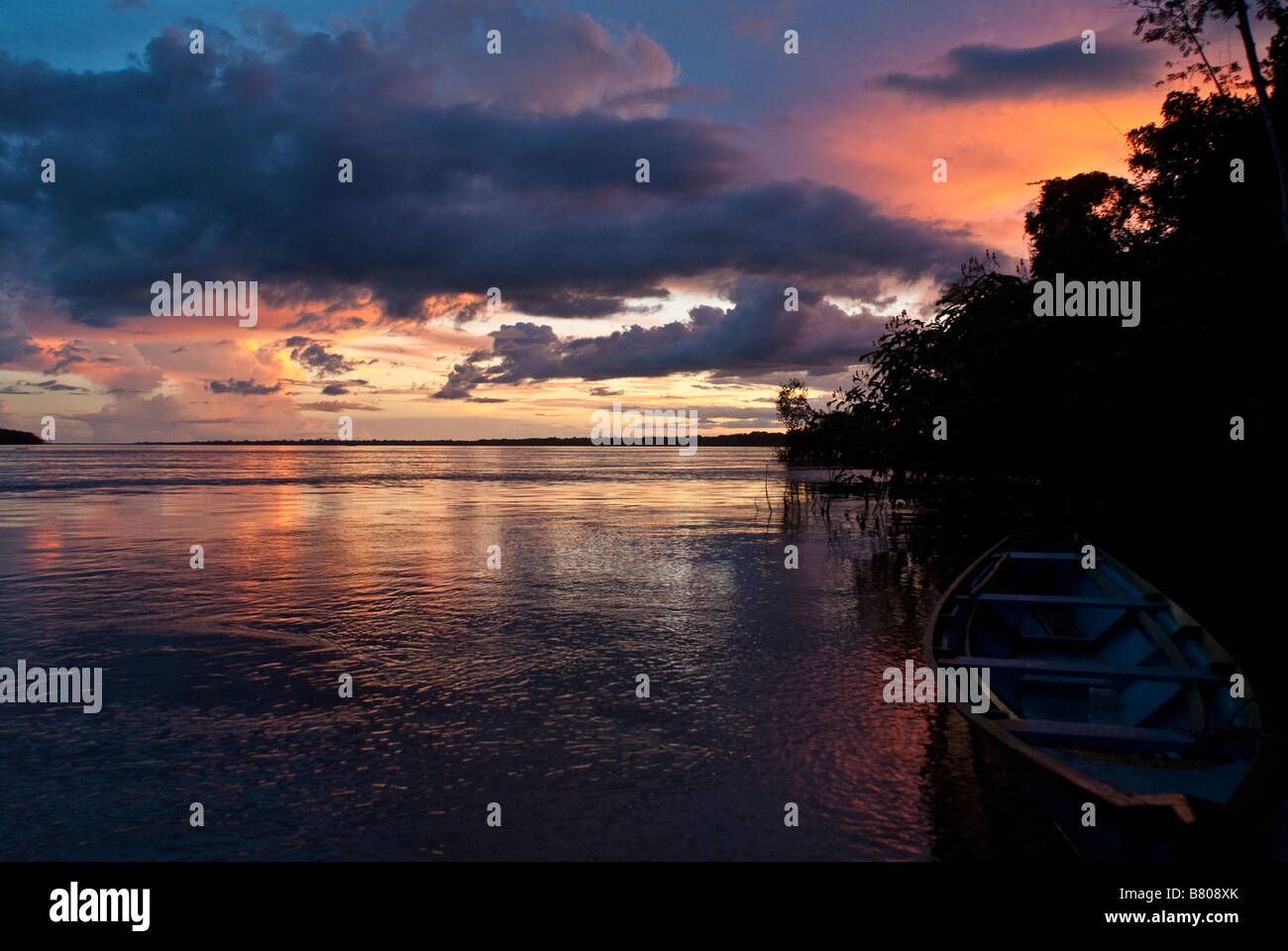 Boot Solimoes Fluss Amazonas Brasilien Stockfoto