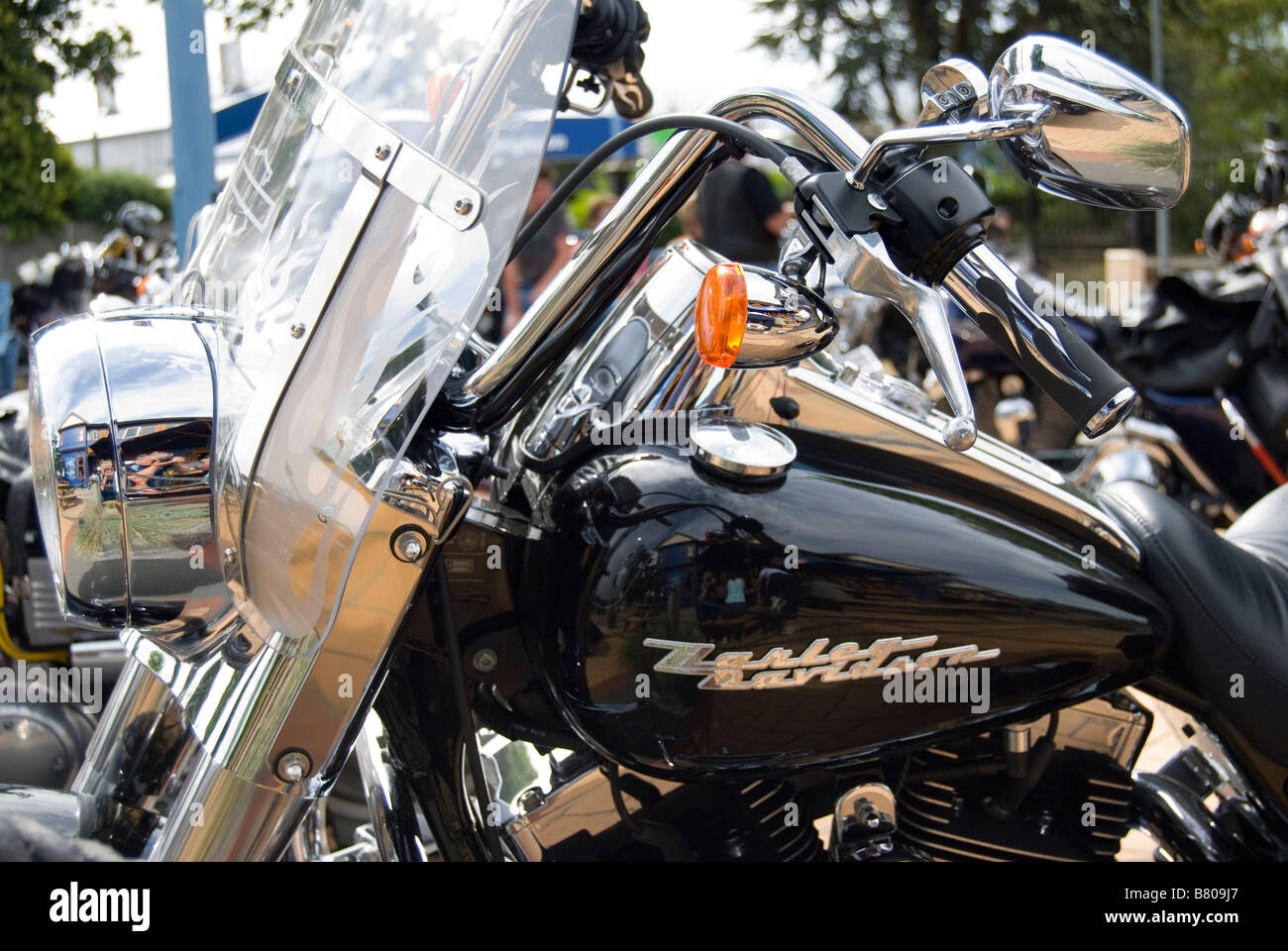 Harley Davidson Motorrad, Methven, Ashburton District, Canterbury, Neuseeland Stockfoto