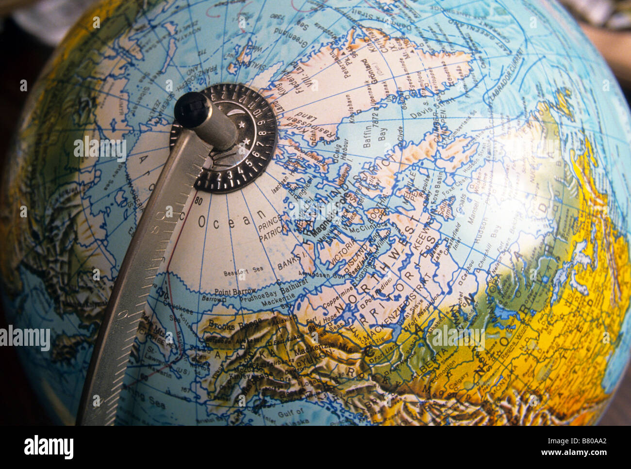 Welt Welt Karte Geographie Grenze Meer Ozean suchen arktischen stand Stockfoto