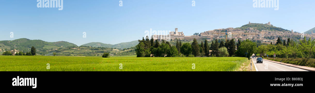 Panorama von Assisi - Umbrien, Italien Stockfoto
