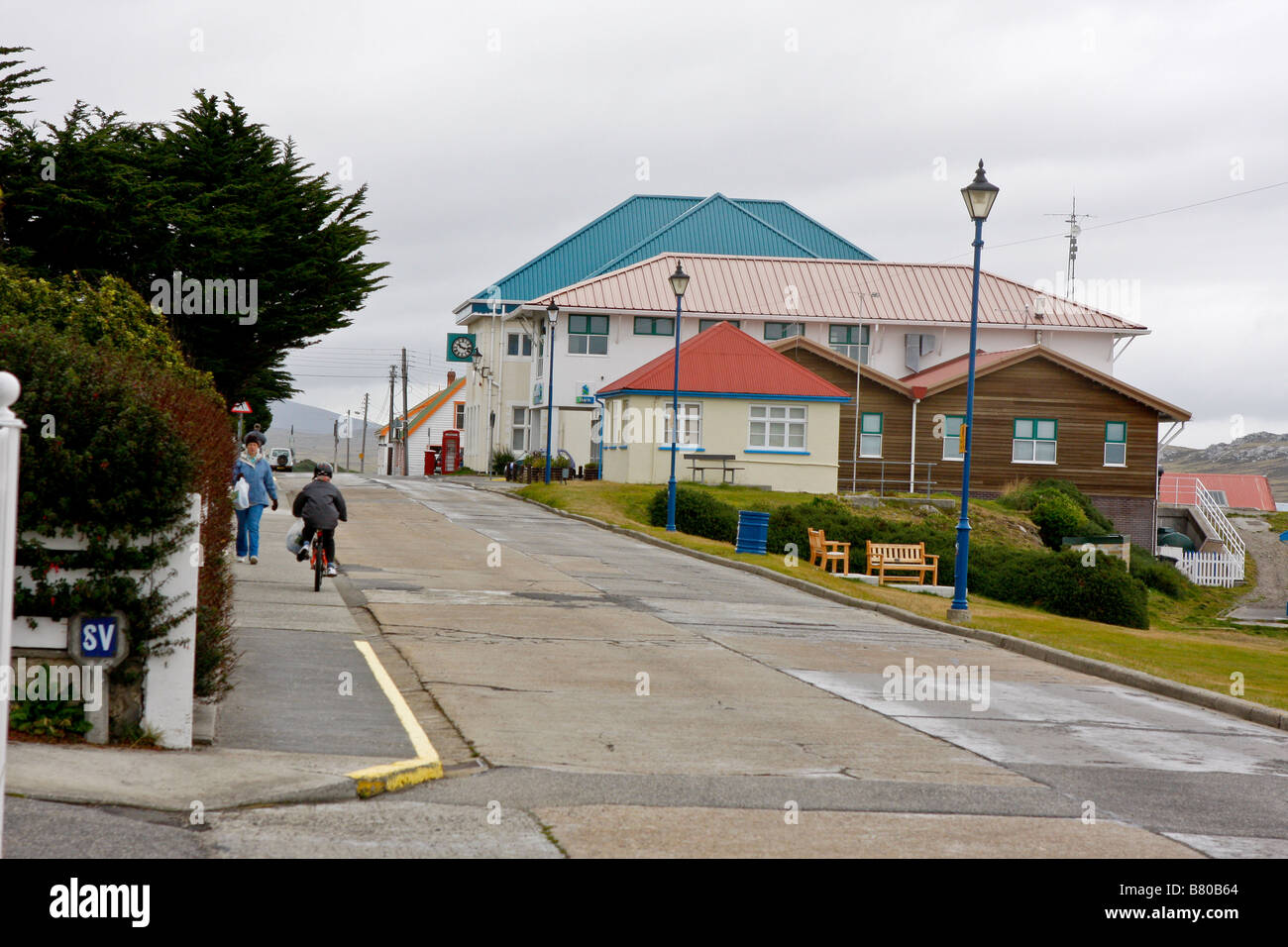 Stanley Falkland-Inseln beherbergt Gebäude Stockfoto