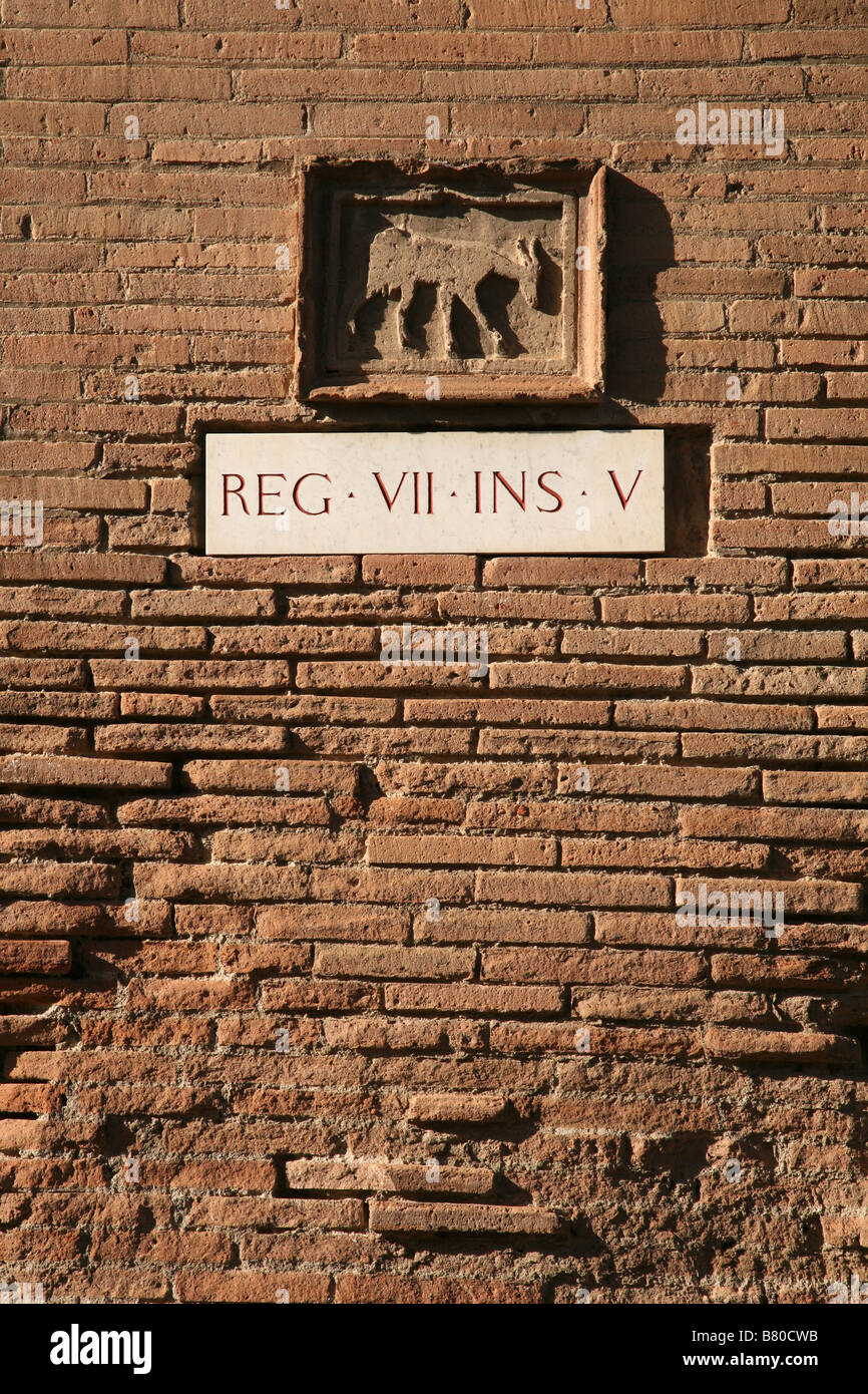 Modernen Straßenschild in Pompeji, Italien. Stockfoto