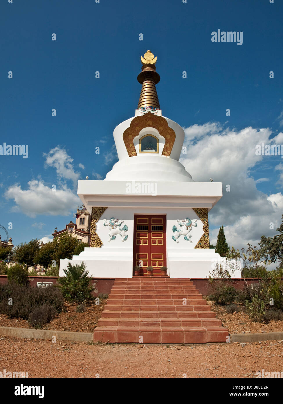 Enlightment Stupa Namgyal de Sakya Tashi achten buddhistisches Kloster in Spanien, Katalonien, Plana Novela Stockfoto