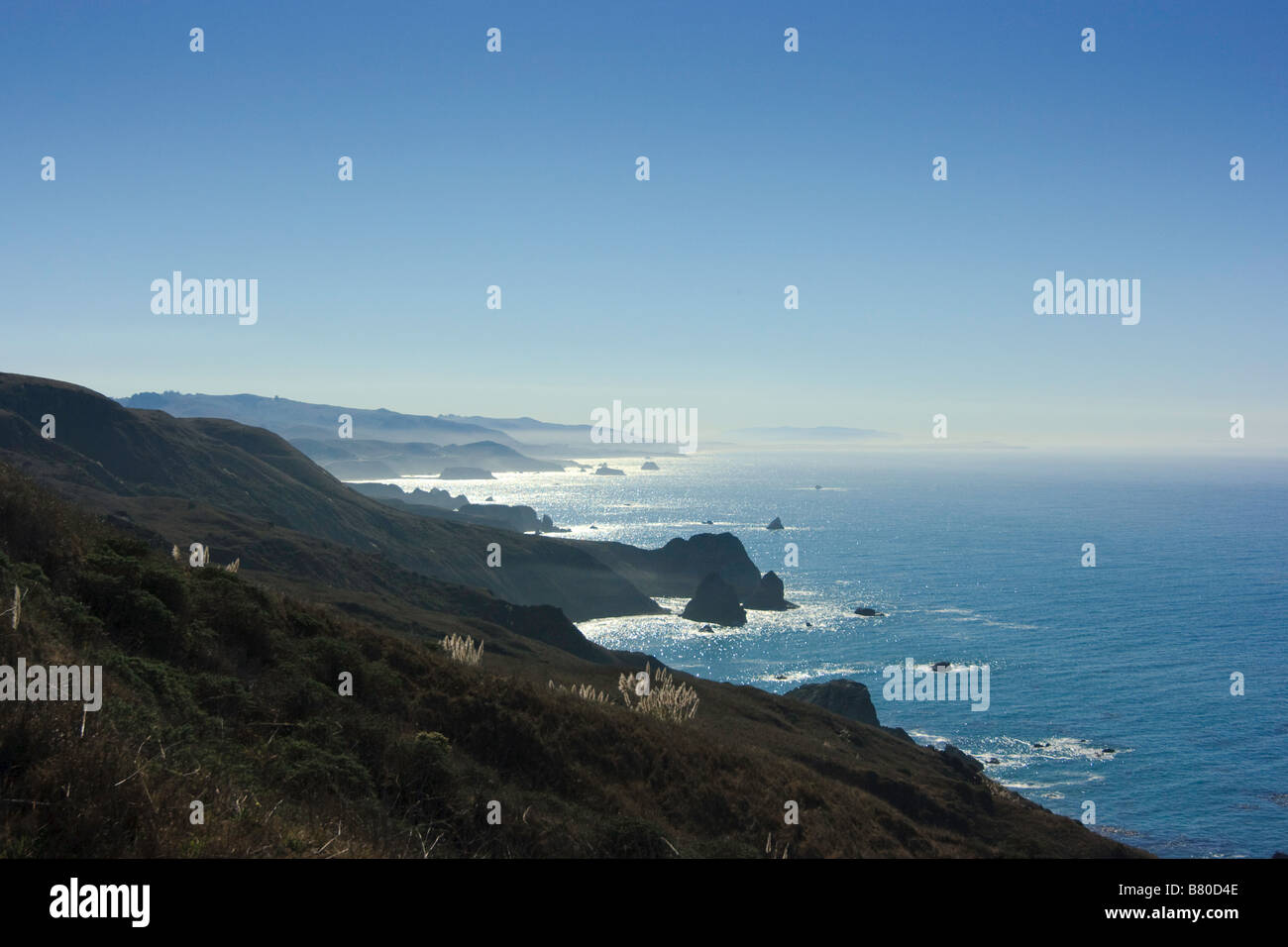 Blick auf das Meer entlang der Pacific Coast Highway Stockfoto