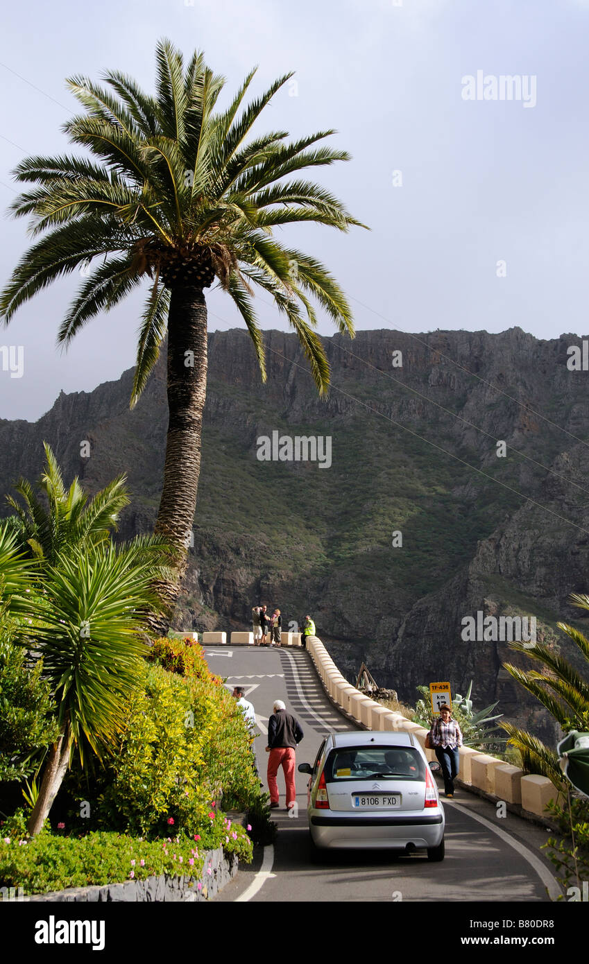 Schmale Bergstraße in Masca im Großraum Teno-Massivs von Teneriffa Kanarische Inseln Stockfoto