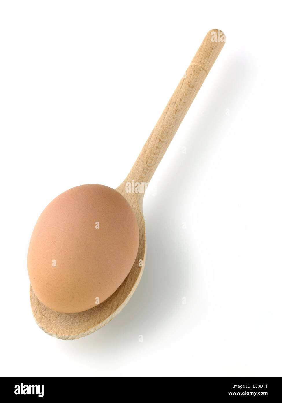 Ei und Löffel Stockfoto