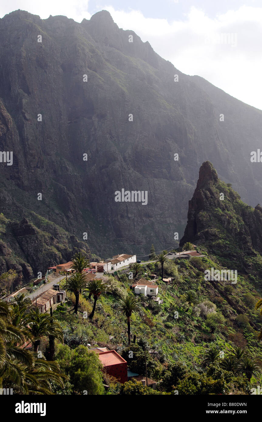 Die kleinen Bergdorf Masca des Teno-Massivs Teneriffa Kanarische Inseln Stockfoto