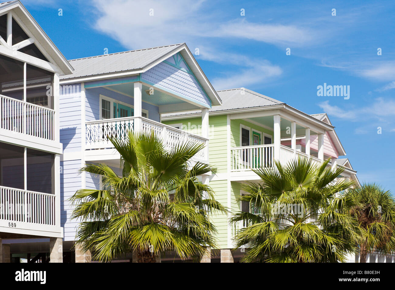 Pastell gemalt coastal-Stil-Architektur in Florida Stockfoto