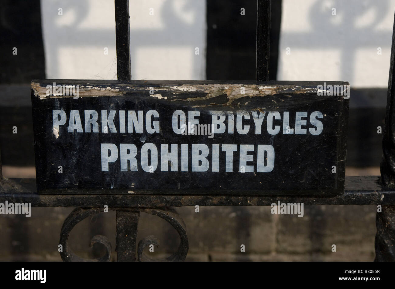 Zeichen, kein abstellen von Fahrrädern Stockfoto