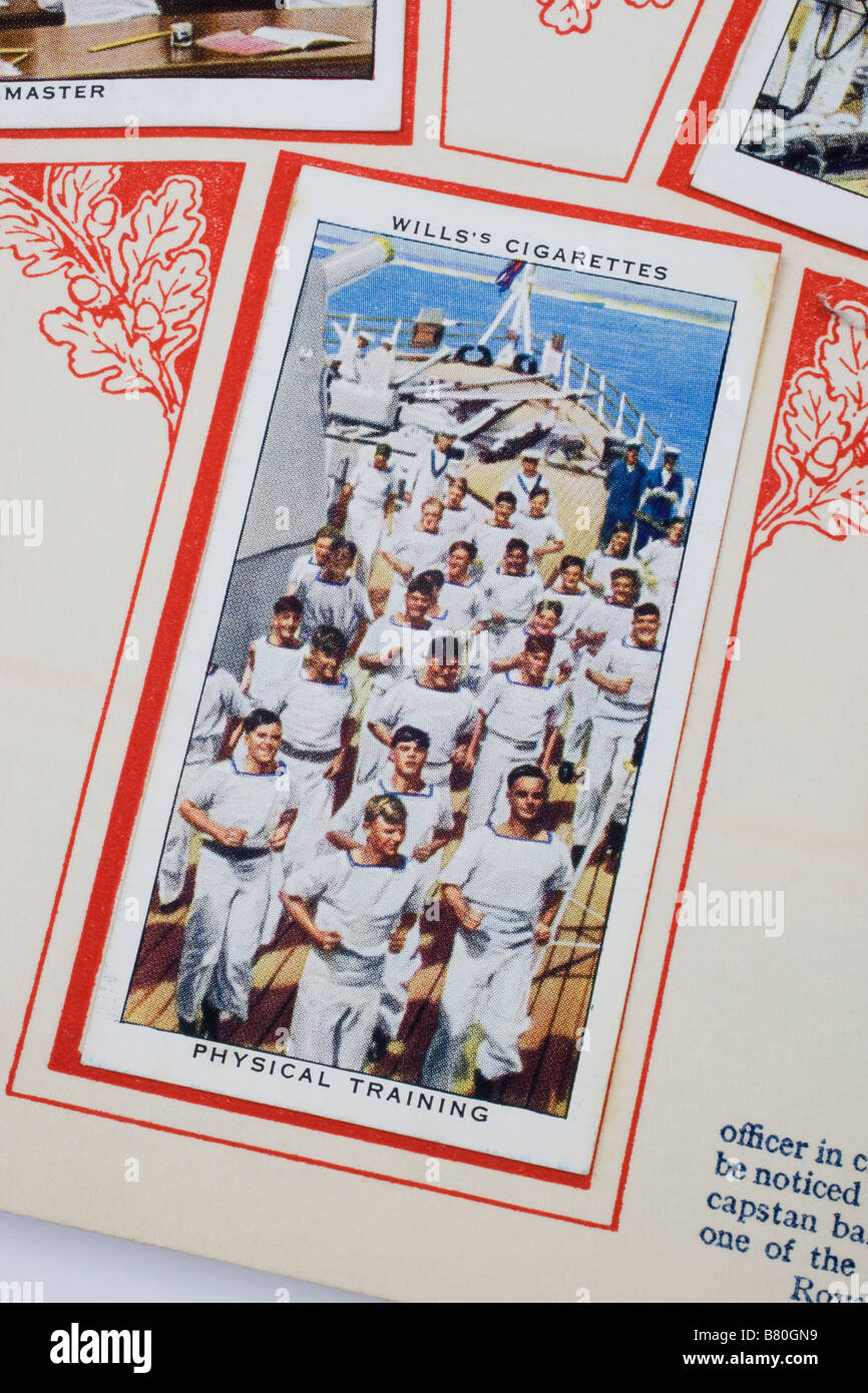 Karte der Zigarette Alben von W.D.H.O. & Wills mit Leben in der Marine Stockfoto