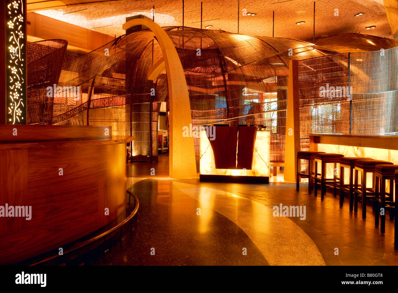 Restaurant im Hotel Atlantis auf Palm Jumeirah Dubai Stockfoto