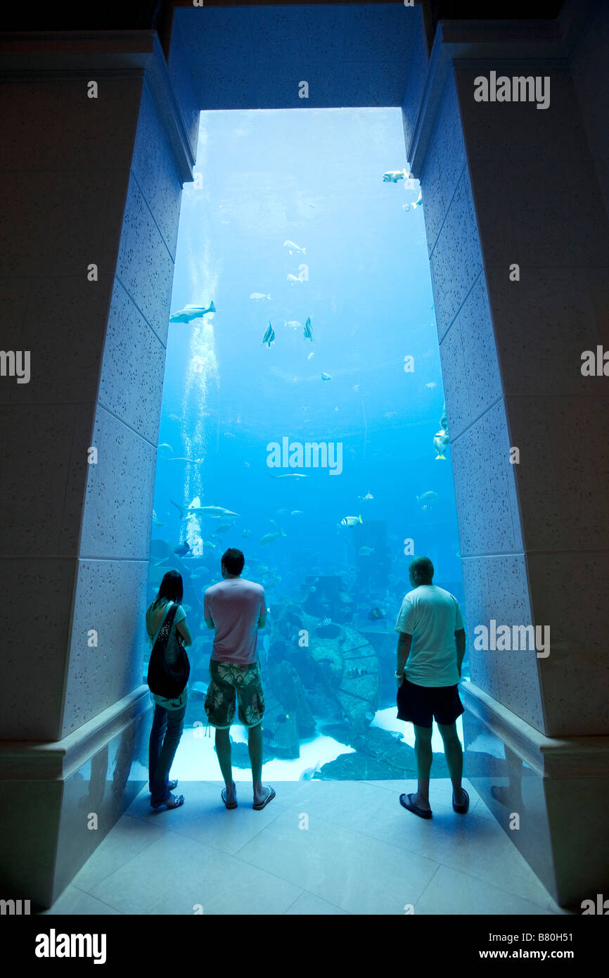 Aquarium in Atlantis Hotel auf Palm Jumeirah Stockfoto