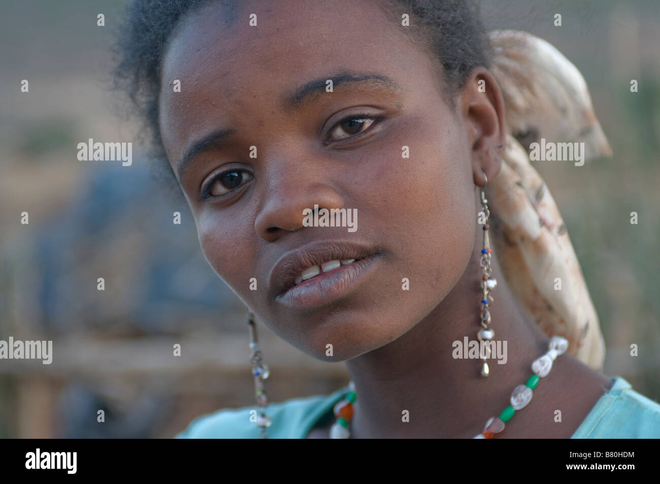 Junge muslimische Mädchen Yabello Äthiopien Afrika Stockfoto