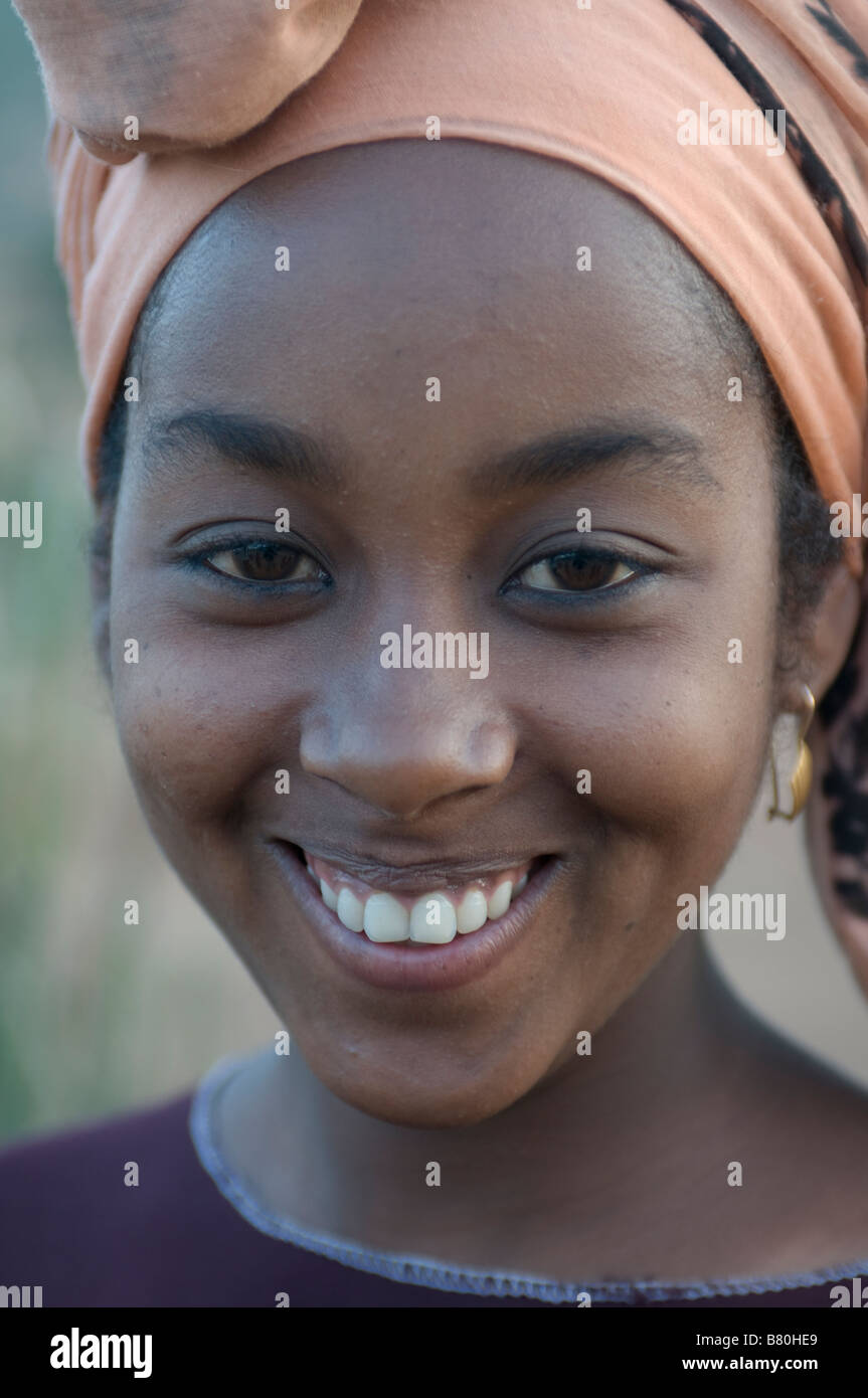 Junge muslimische Mädchen Yabello Äthiopien Afrika Stockfoto