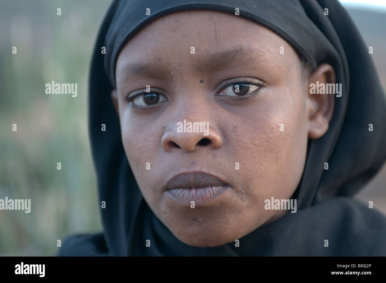 Junge muslimische Mädchen Yabello Äthiopien Afrika Stockfoto